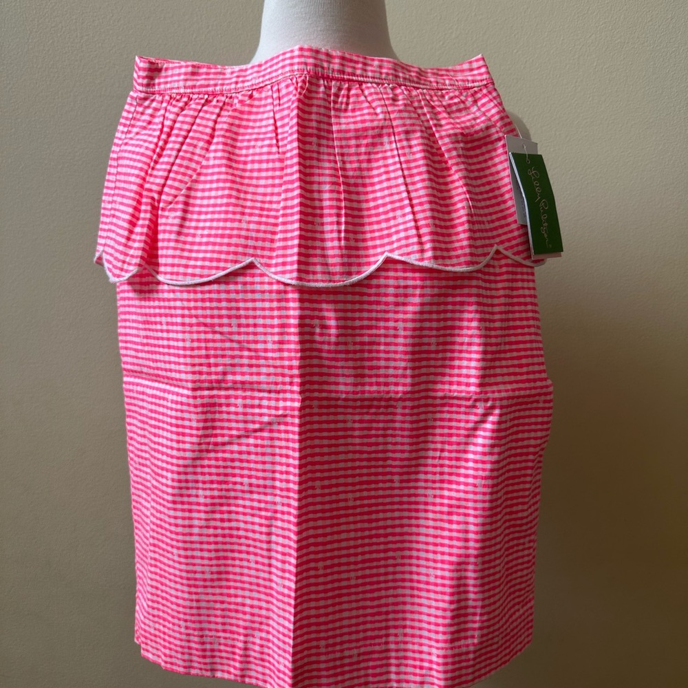 NWT Lilly Pulitzer Pink and White Bubble Skirt Knee-Length Resort Wear